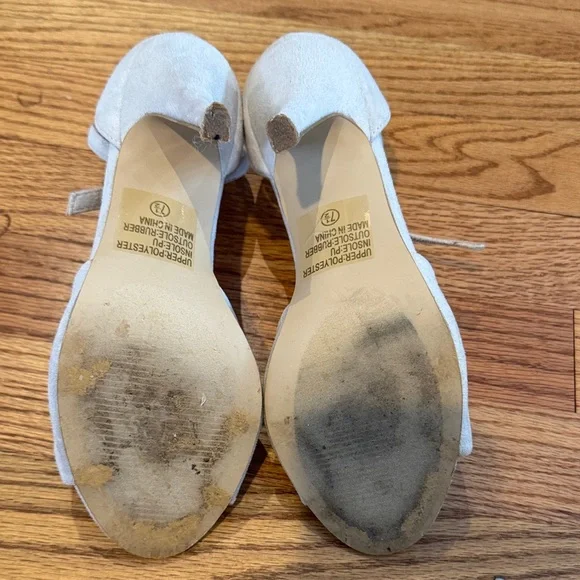 Chic Cream Ankle Strap Heels - Picture 8 of 15